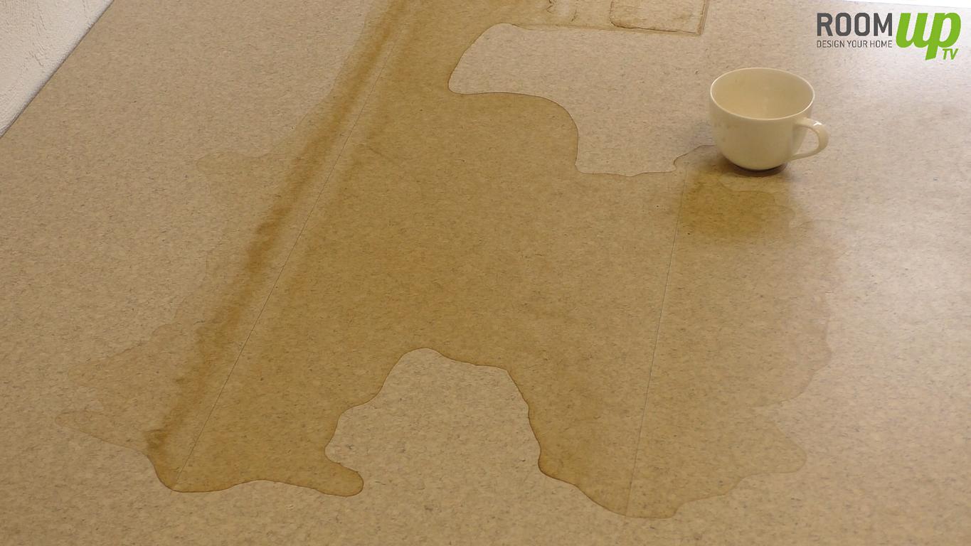 Kaffee-Test Korkfußboden