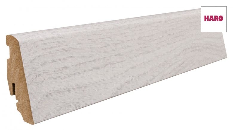 Haro Stecksockelleiste Eiche weiß MDF-foliert 19x58mm