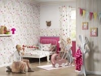 Vorschau: Gartenparty pink Kindertapeten - Rasch Papiertapete