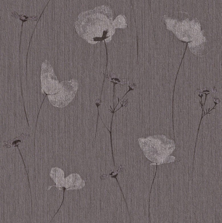 Mohnblume Dunkel - Rasch Vlies-Tapete Floral