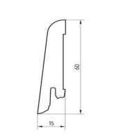 Vorschau: Ziro Fußbodenleiste 60x15mm Profil