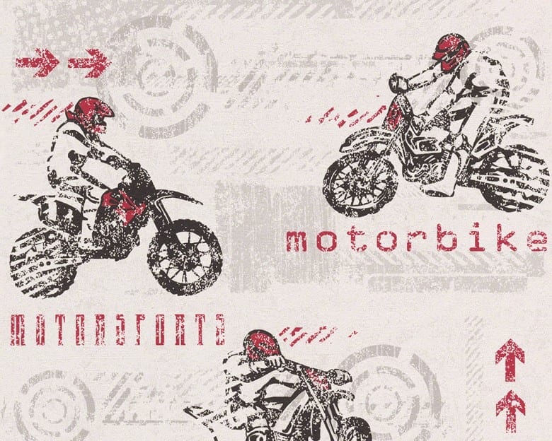 Motorbike rot Kinderwelt - A.S. Creation Papier-Tapete