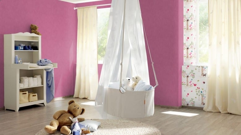 Zartes Pink - Rasch Papier Kindertapete