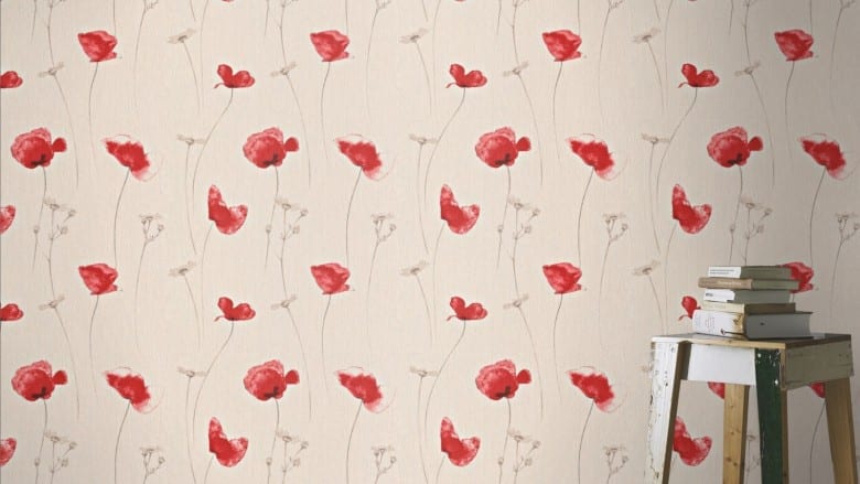 Mohnblume Rot - Rasch Vlies-Tapete Floral