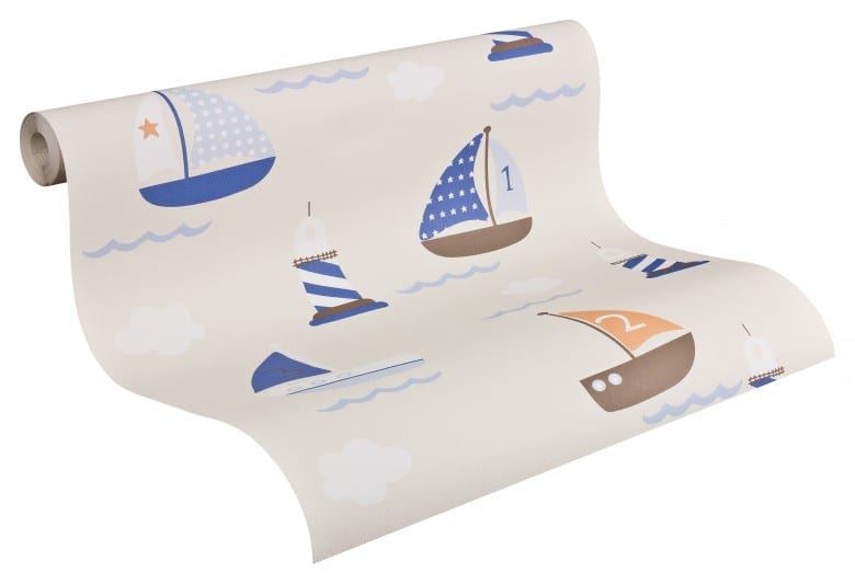 Segelboote beige Kinderwelt - A.S. Creation Papier-Tapete