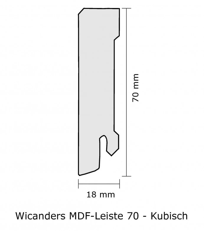Wicanders MDF-Leiste 70 Sockelleiste_Kubisch