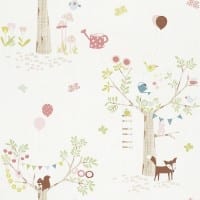 Gartenparty rot Kindertapeten  - Rasch Papiertapete
