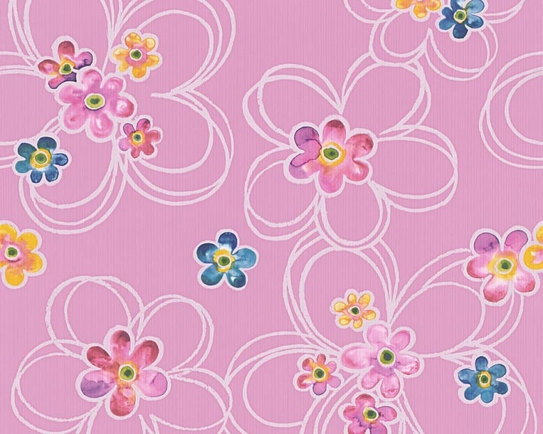 Blumen pink Kinderwelt - A.S. Creation Papier-Tapete