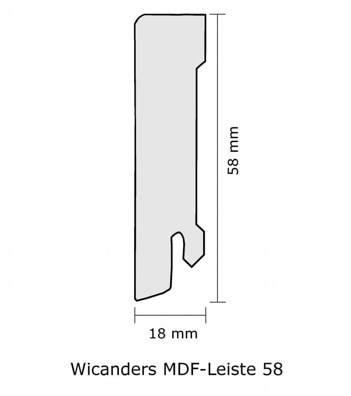 Grey Rustic Pine - Wicanders Sockelleiste MDF 58mm (2,4 lfm/Stck.)