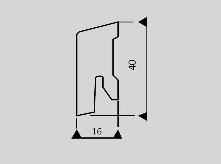 Digital bedruckte Fußbodenleisten 2500x40x16mm (ab4,75€/lfm) - Ziro